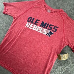 Rivalry Threads Ole Miss Rebels Mens Large Red‎ Heather Raglan T-Shirt NWT